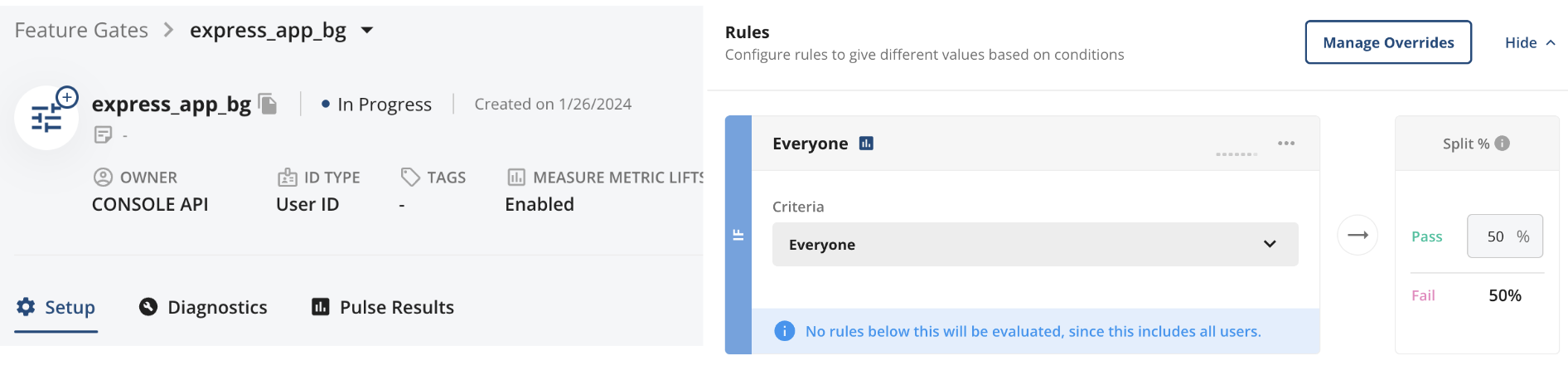 Feature gate configuration interface