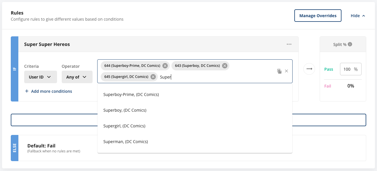 ID autocomplete functionality in action
