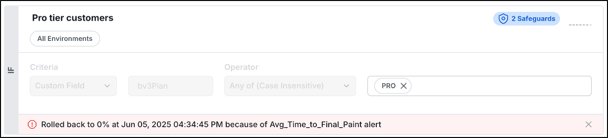Safeguard is triggered on a rule