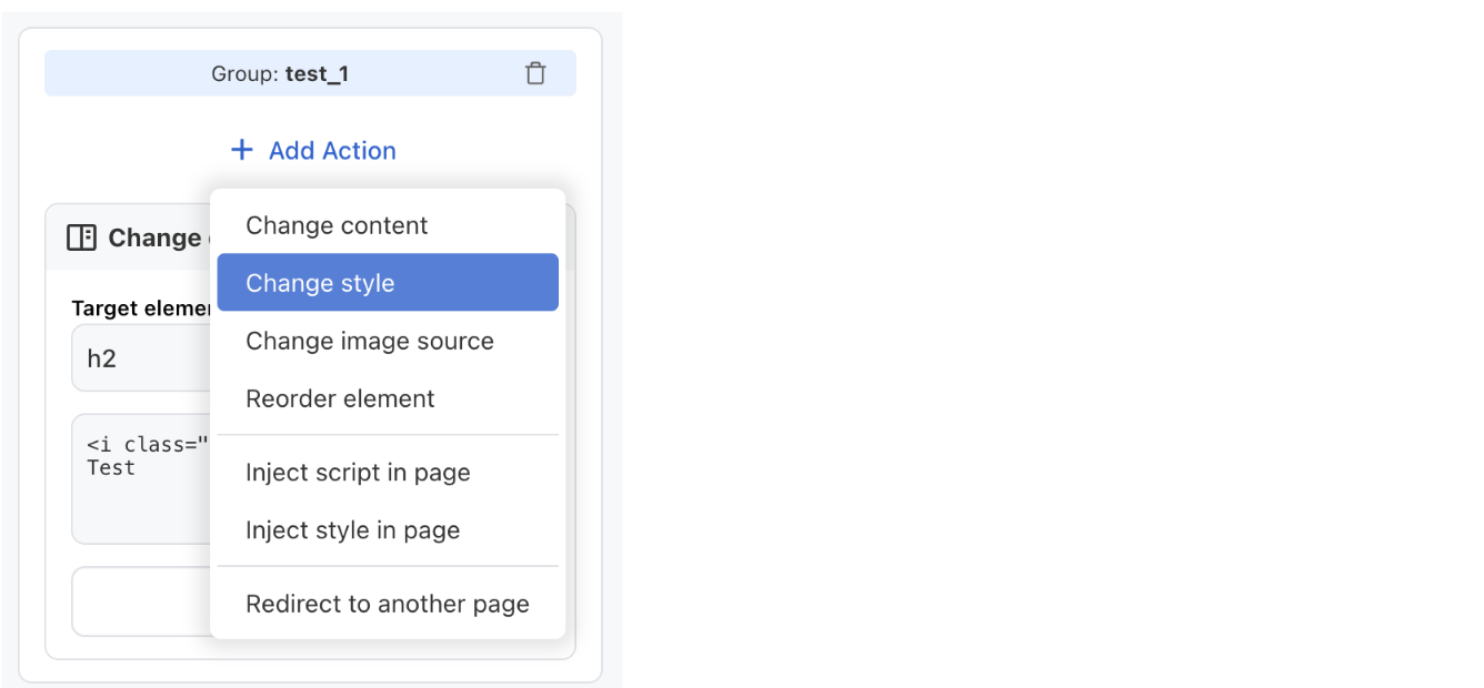Adding additional experiment actions