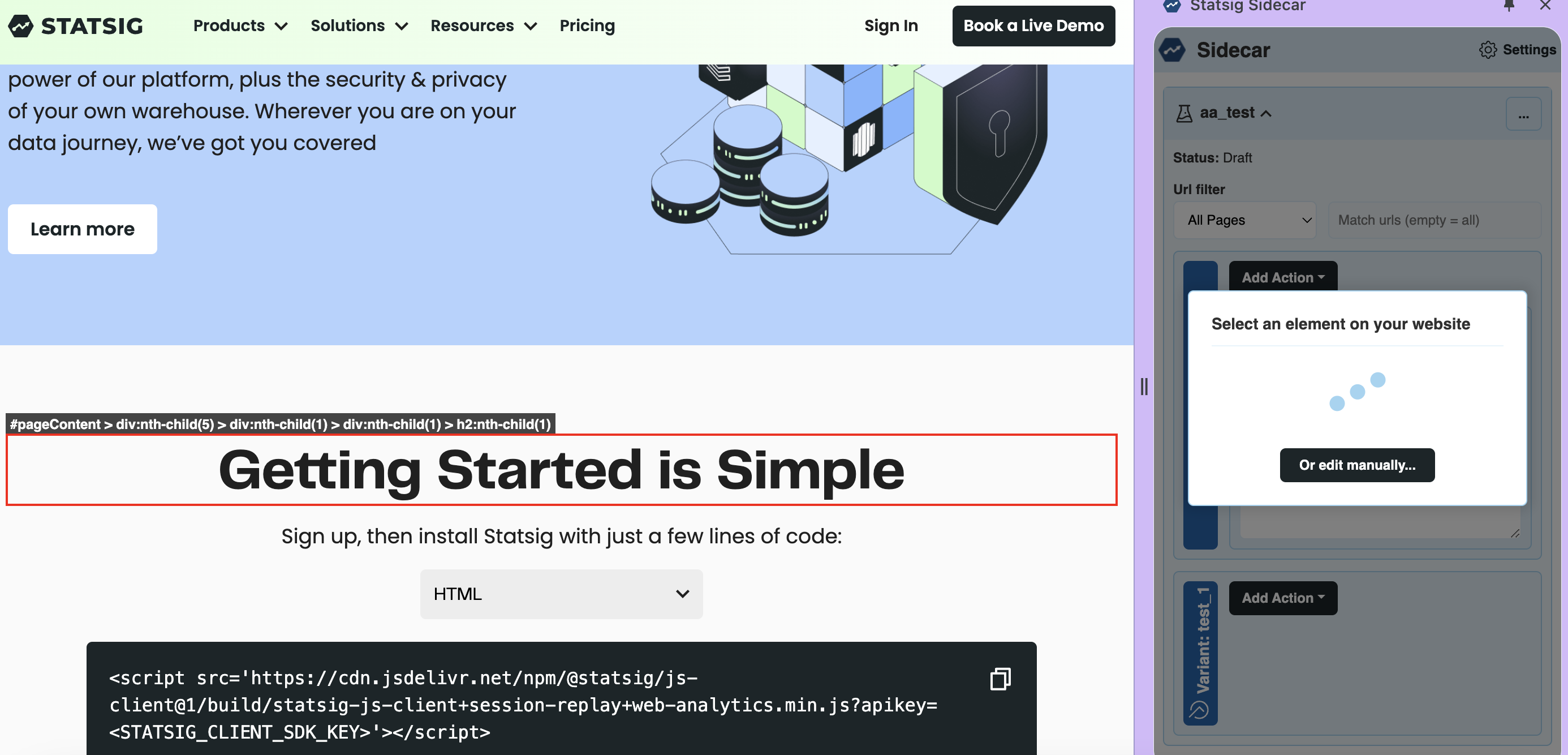 Sidecar variant configuration screen
