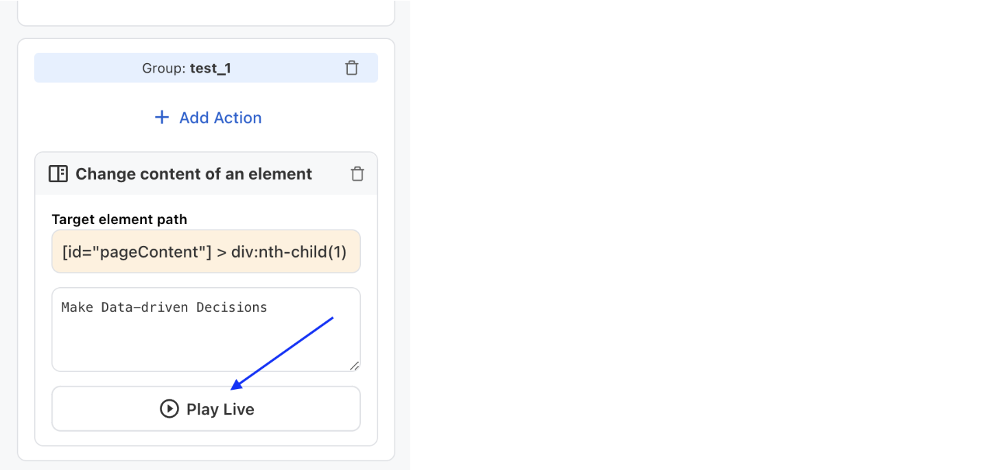 Content update interface with preview